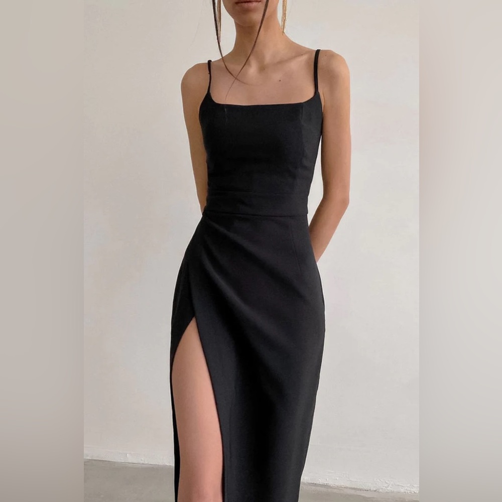 Rosedress Chic Square Neck High Slit Bodycon Sleeveless Formal Maxi Dress